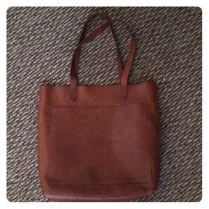 Medium leather transport tote